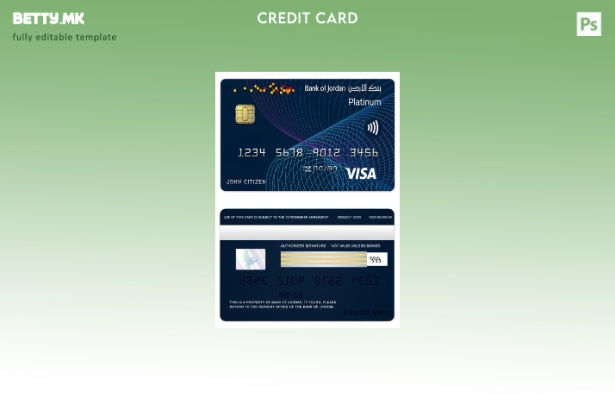 Модерен стил Шаблон за виза платина картичка на Џордан Банката на Јордан